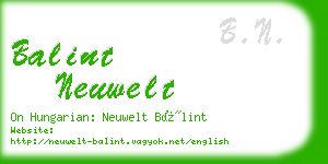 balint neuwelt business card